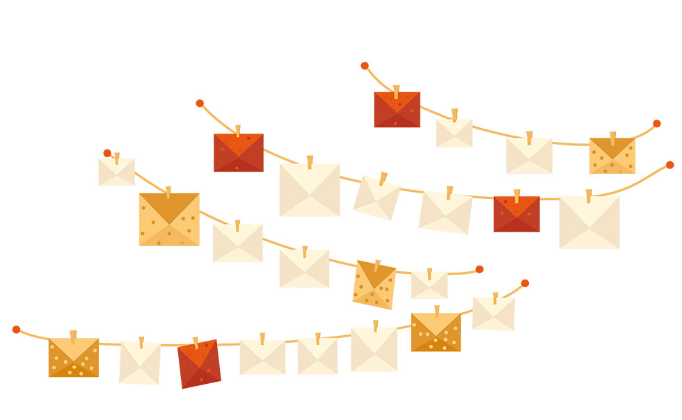 Calendrier de l'avent avec des enveloppes